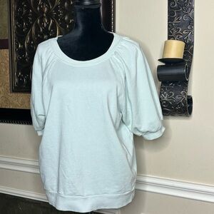 Z Supply l Mint l Short Sleeve Sweatshirt l Wide Neck l Size L
